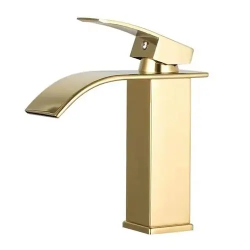 Classic Design High Performance Ant-rust Stainless Steel Basin Bathroom Gold Mixer Waterfall Water Faucet Tap