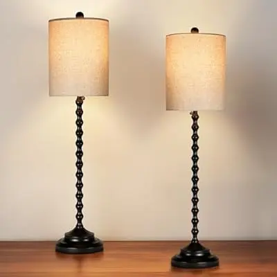Buffet Lamps Set of 2, 30" Tall Table Lamps